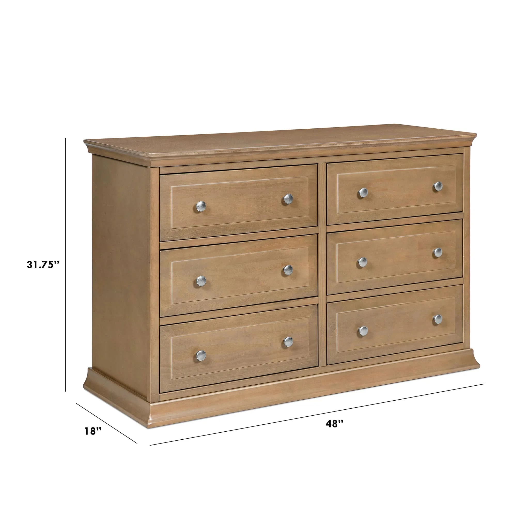 DaVinci Bureau Double 6 Tiroirs Signature Davinci - Noisette