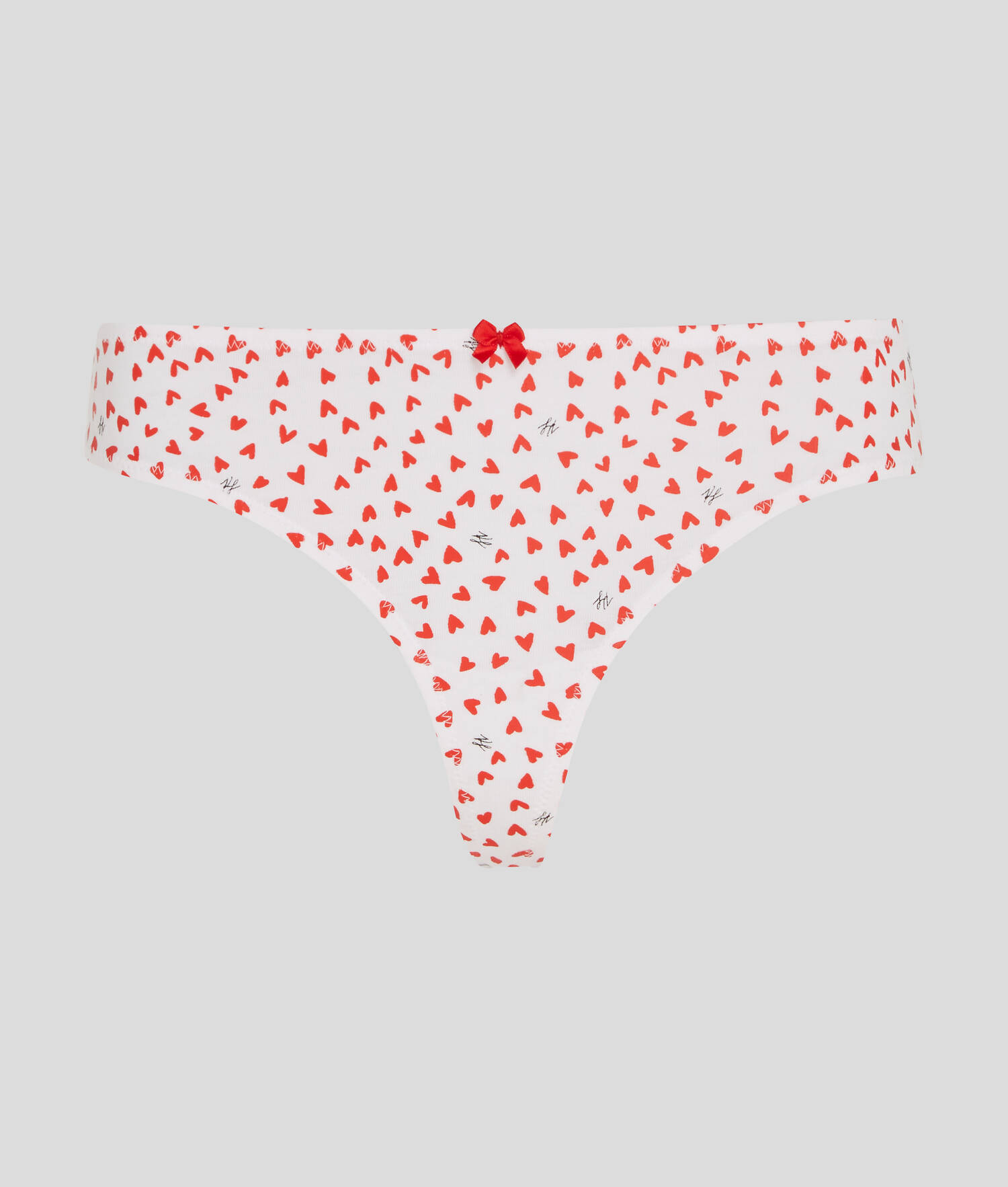 STRING K/HEART - Motif en forme de cœur sur toute la surface Blanc-Rouge