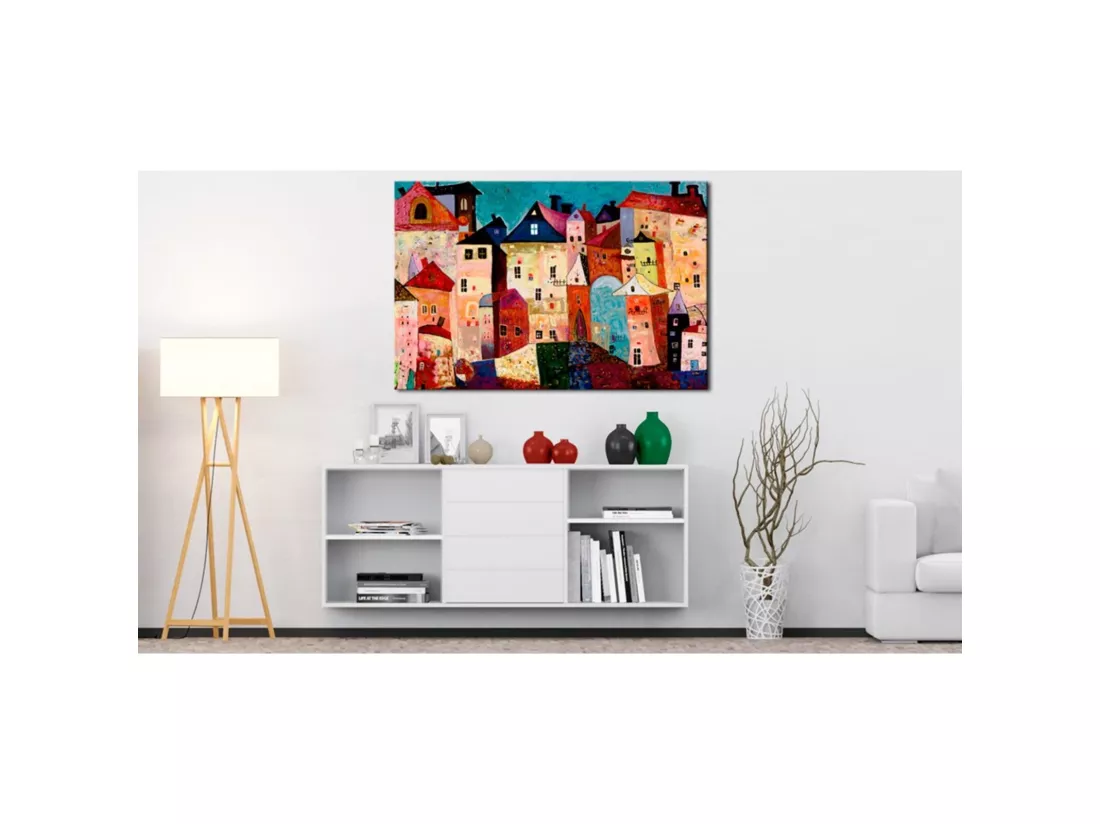 Tableau ville artistique - 120 x 80 cm