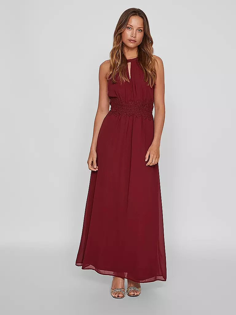 VILA Abendkleid VIMILINA dunkelrot