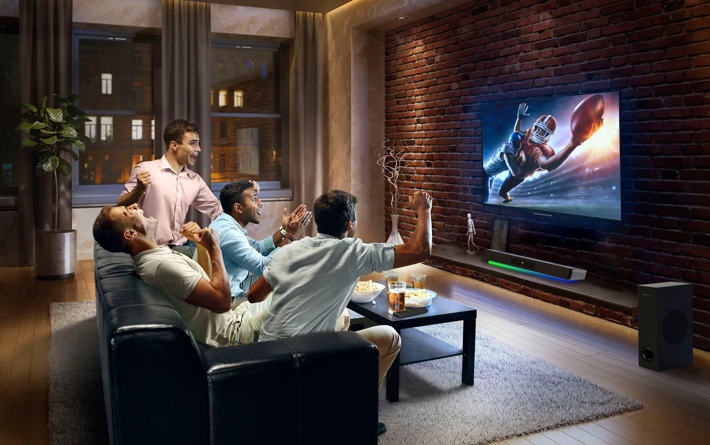 Creative Soundbar »Sound Blaster Katana V2X« 2.1 (A2DP Bluetooth | AVRCP Bluetooth | Bluetooth App-Steuerung | Bass- und Lautstärkeregelung | Beleuchtungseffekte | Equalizer | Steuerung per TV Fernbedienung | USB-Wiedergabe 90 W) Bluetooth