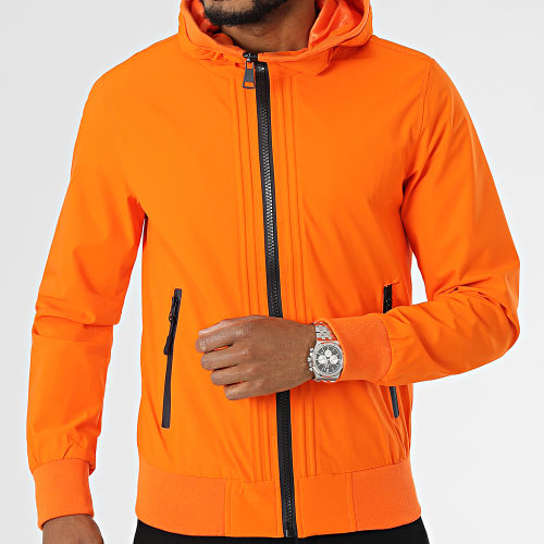 Veste Zippée A Capuche Orange