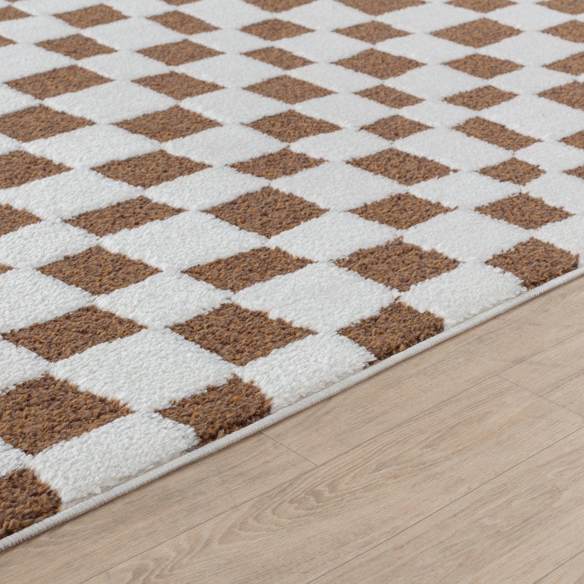 Scandinavisch tapijt met ruitpatroon, ivoor/terracotta, 200x275 cm, IRINA