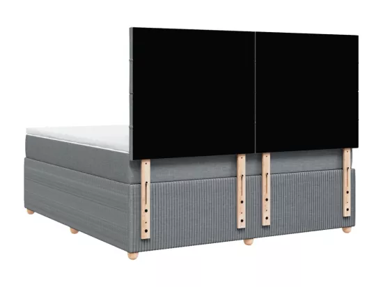 Sommier à lattes de lit avec matelas Gris clair 180x200cm Tissu