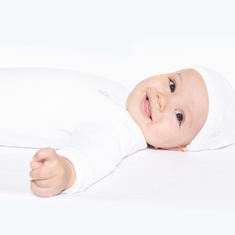 Legging tricot côtelé blanc naissance
