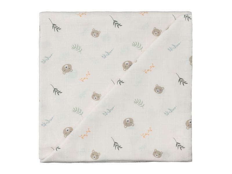 ZEWI bébé-jou Mulltuch Snoozy Bear 120 cm x 120 cm Gaze-Tuch für Babys