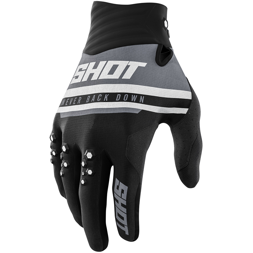 Shot - Gants Contact Shining Noir / Gris / Blanc