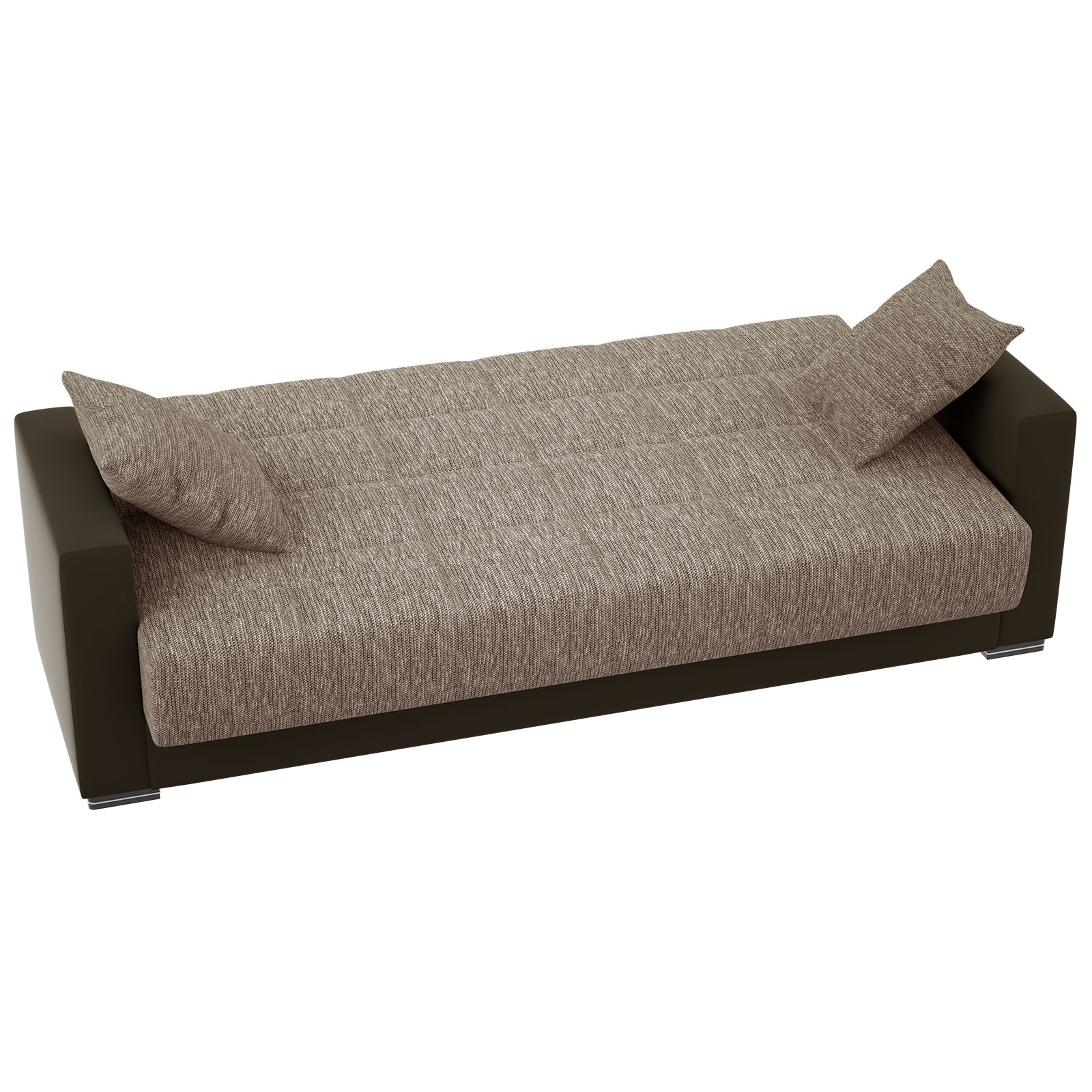 3-Sitzer Sofa - braun - mit Liegefunktion und Staukasten