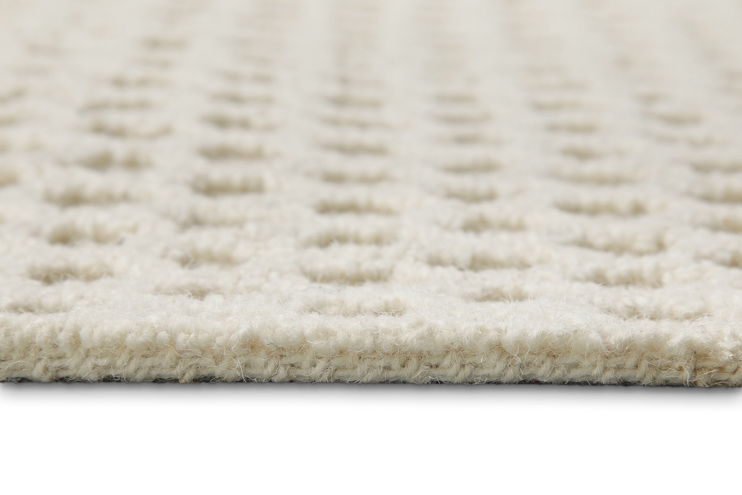 Wecon home Wollteppich »Hamptons THIRTYEIGHT« rechteckig 11 mm Höhe Läufer, Schurwolle, Kurzflor, Wohn- & Schlafzimmer, elegant, Waben