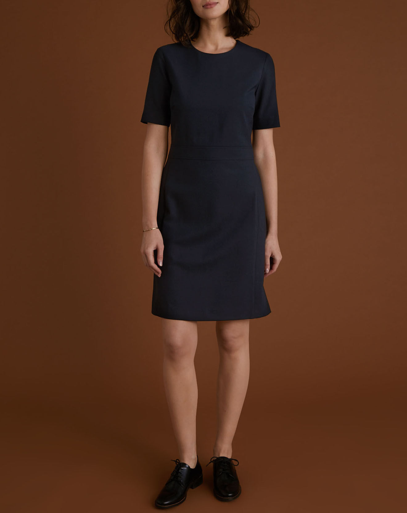 Cyrillus Robe working en Laine mélangée bleu foncé