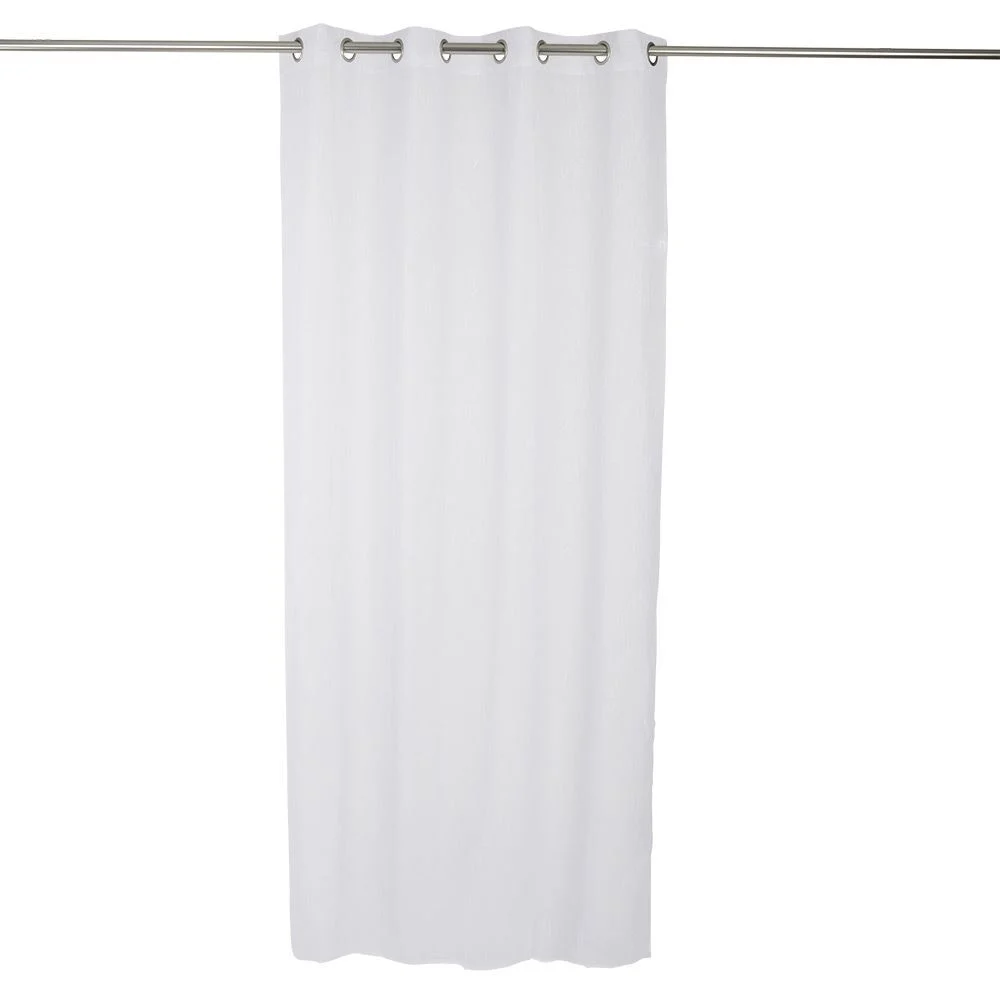 Voilage polyester 140x240cm broderie florale blanc