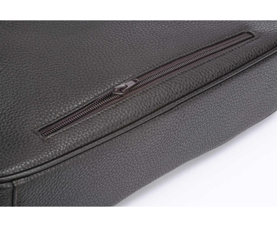 Cartable homme cuir avec bandoulière Chocolat Grainé - KARLINGTON III