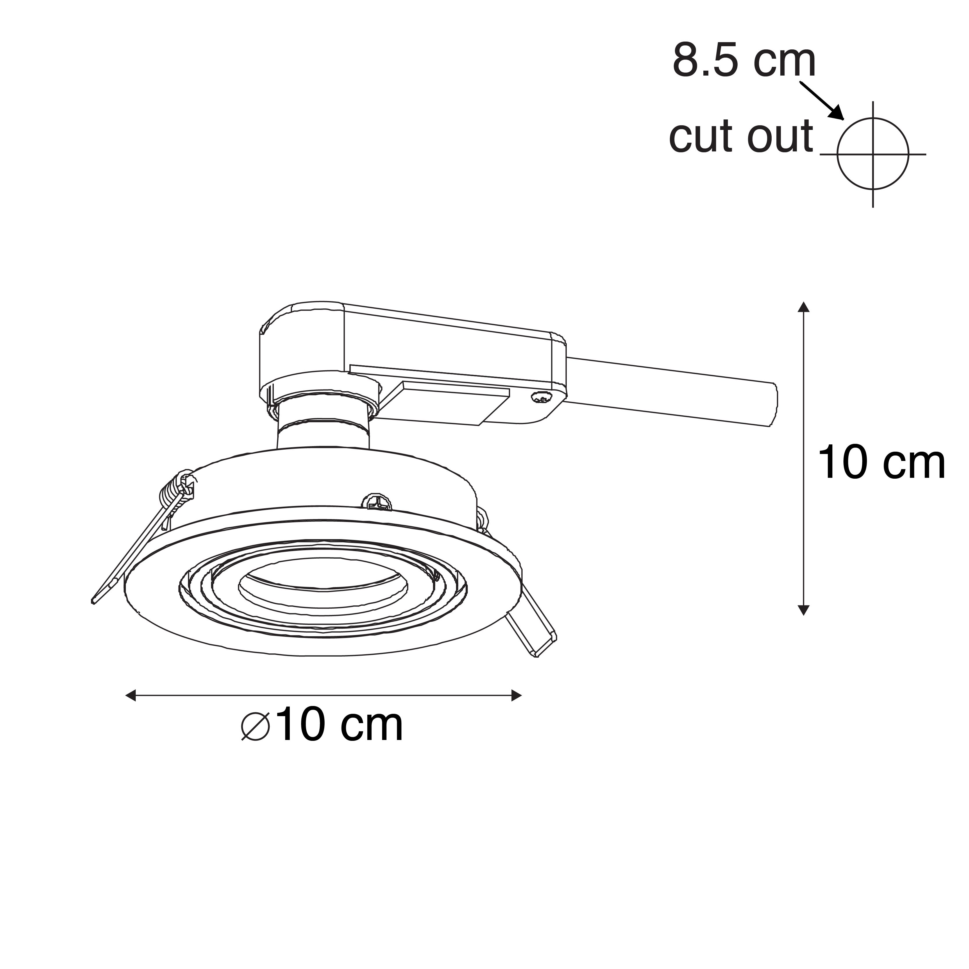 Set van 6 Moderne inbouwspot zwart kantelbaar - Club