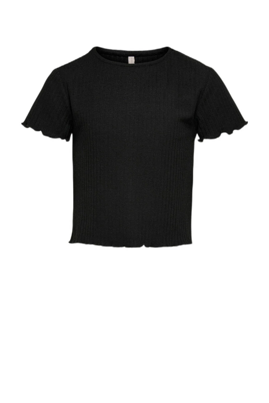 ONLY T-shirt KONNELLA met ruches zwart