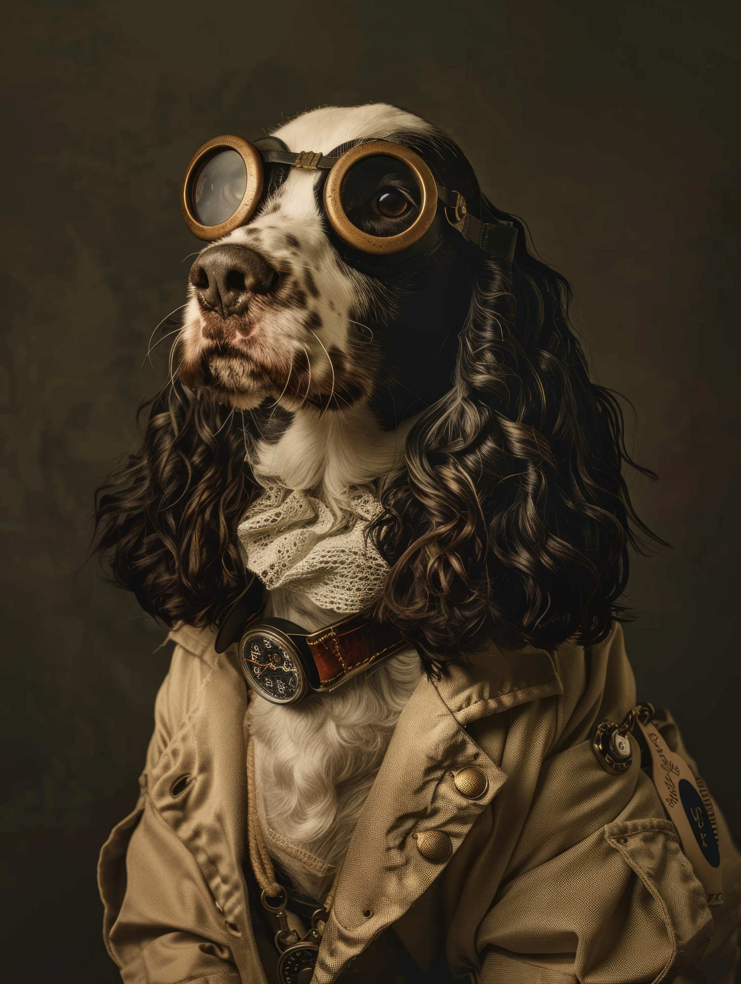 Canvas schilderij van een Engelse Springer Spaniel hond 100x150 cm