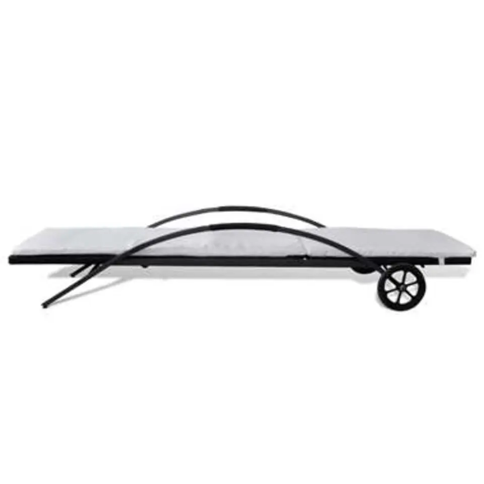vidaXL - Ligbed - Zwart - Poly rattan