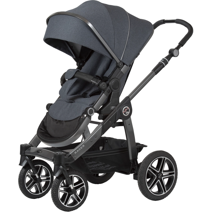 Hartan Kinderwagen Racer GTX mit Handbremse Casual Collection bluestone (908) Gestellfarbe platin