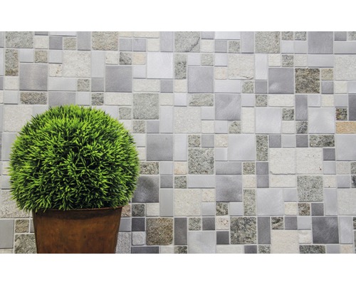 Natuursteenmozaïek XSA 525 zilver/grijs 30x30 cm