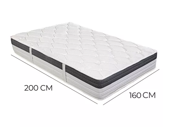 Matelas réversible CLICK 160x200 cm, en mousse mémoire de forme, haute adaptabilité et ergonomique, indépendance du couchage, avec face été/hiver, épaisseur 26cm