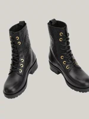 Botas de cano curto Essential TH em couro com monograma em relevo