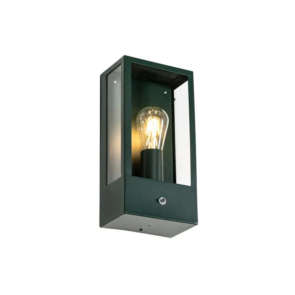 Qazqa buitenlampen met sensor rotterdam groen e27