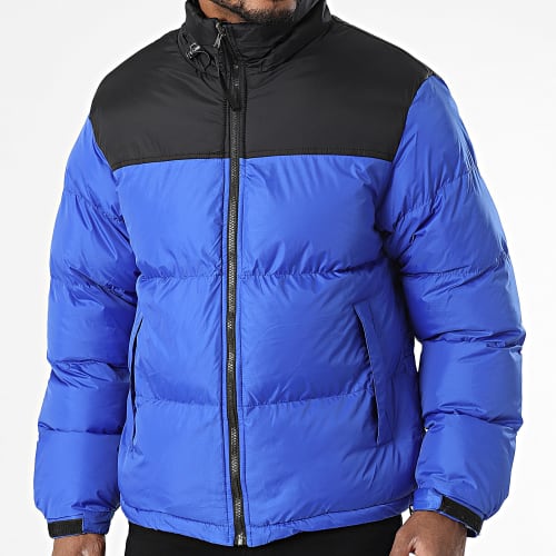 Doudoune Capuche Bleu Roi Noir