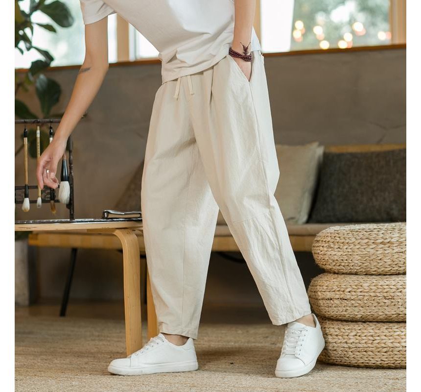 Phoneus - Rechte broek met trekkoord in de taille
