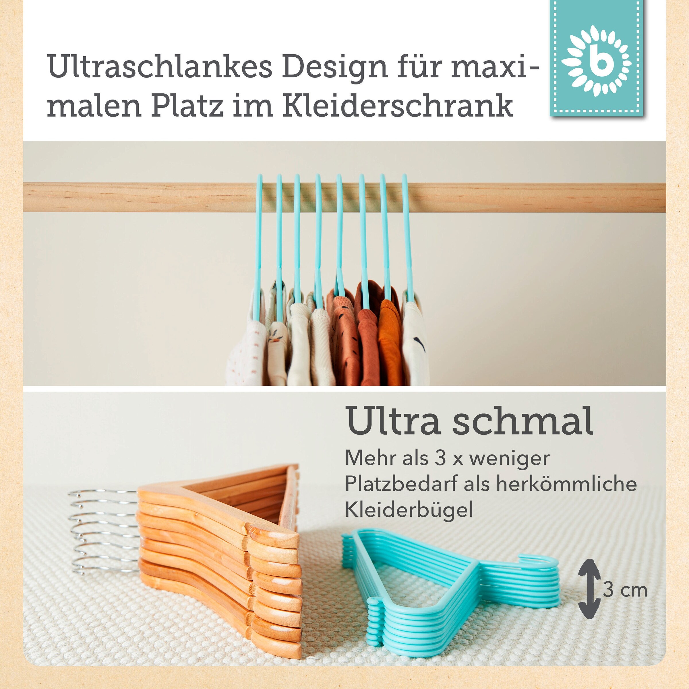 Bieco Kleiderbügel Kinder 16 St. Türkis Türkis
