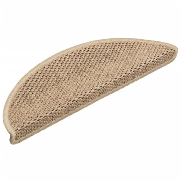vidaXL Selvklebende trappematter sisal-utseende 15 stk 56x17x3 cm sand