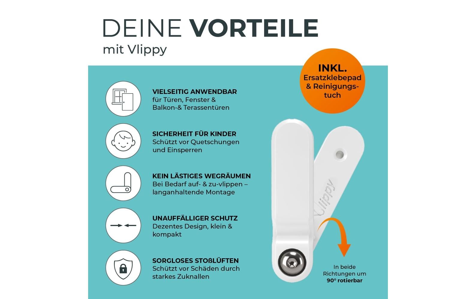 Tür- & Fensterstopper 2er-Set WeissSichere Stopper