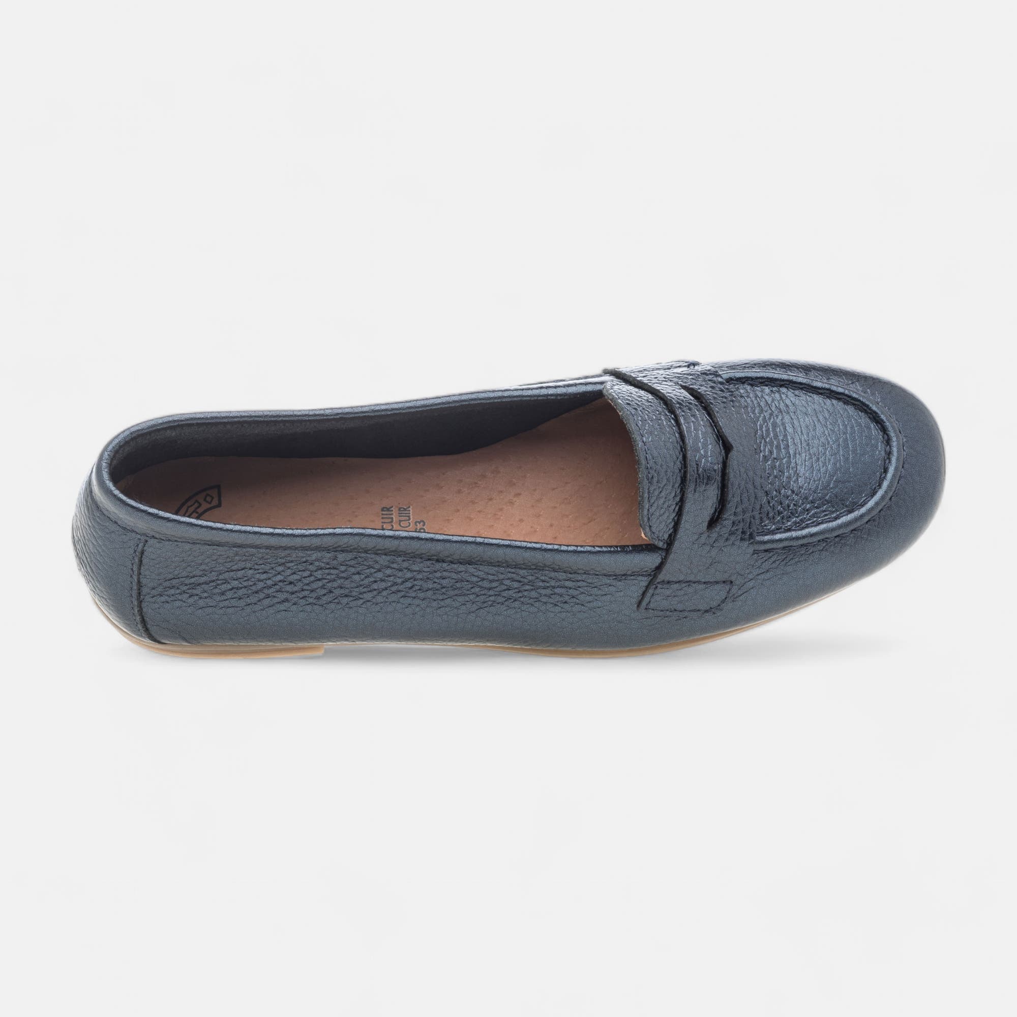 Mocassins Femme en cuir bleu marine
