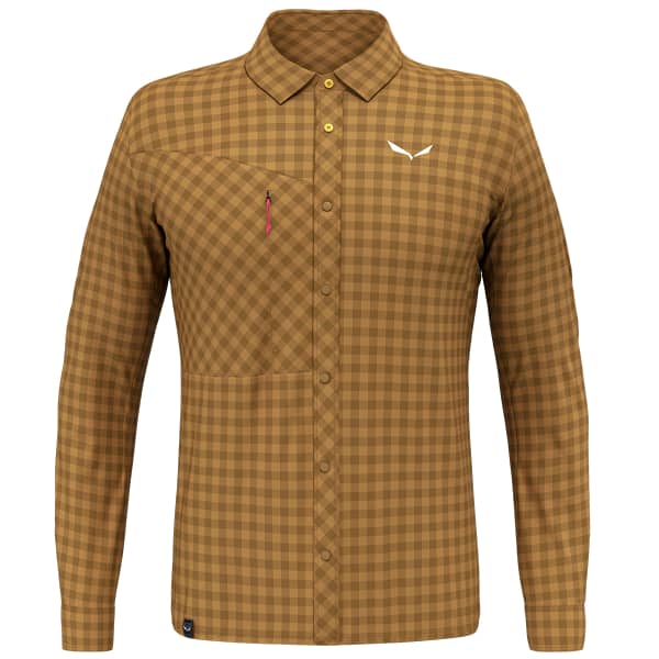 Chemise randonnée SALEWA PUEZ DRY M L/S SHIRT GOLDEN BROWN