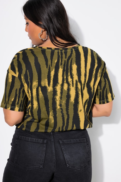 T-Shirt, oversized, Batik-Streifen