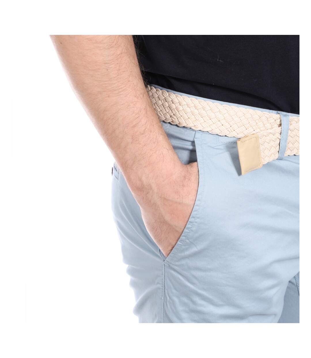 Chino Bleu Homme Teddy Smith Cropped Twill