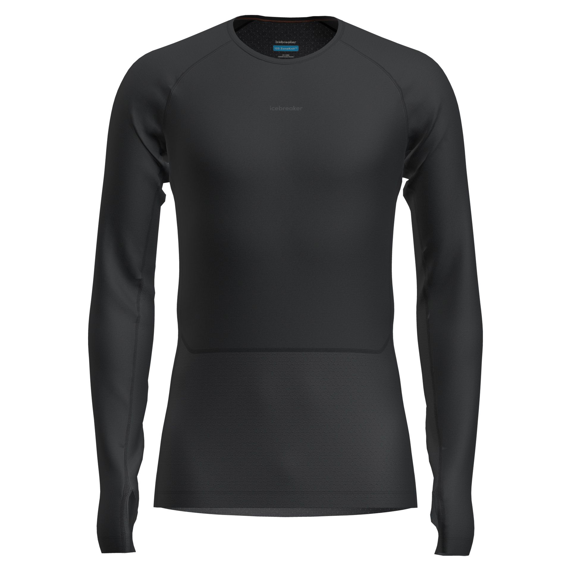 Icebreaker 125 ZoneKnit LS Crewe Black