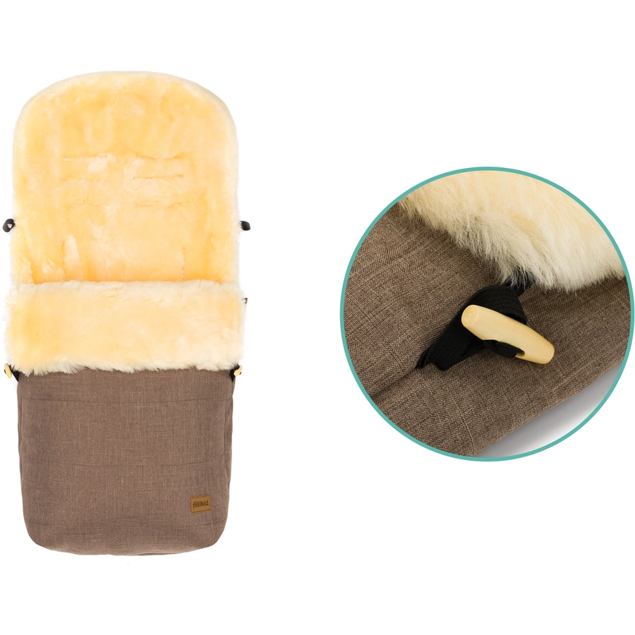 fillikid Winterfußsack Bernina Lammfell braun melange