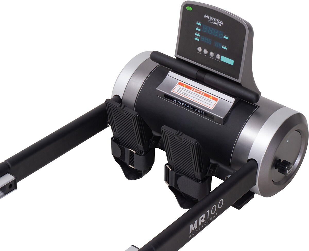 Miweba Sports Rudergerät MR100, Rudermaschine kompakt, Schaumstoff-Sitz, Display, Magnetbremse (Grau)