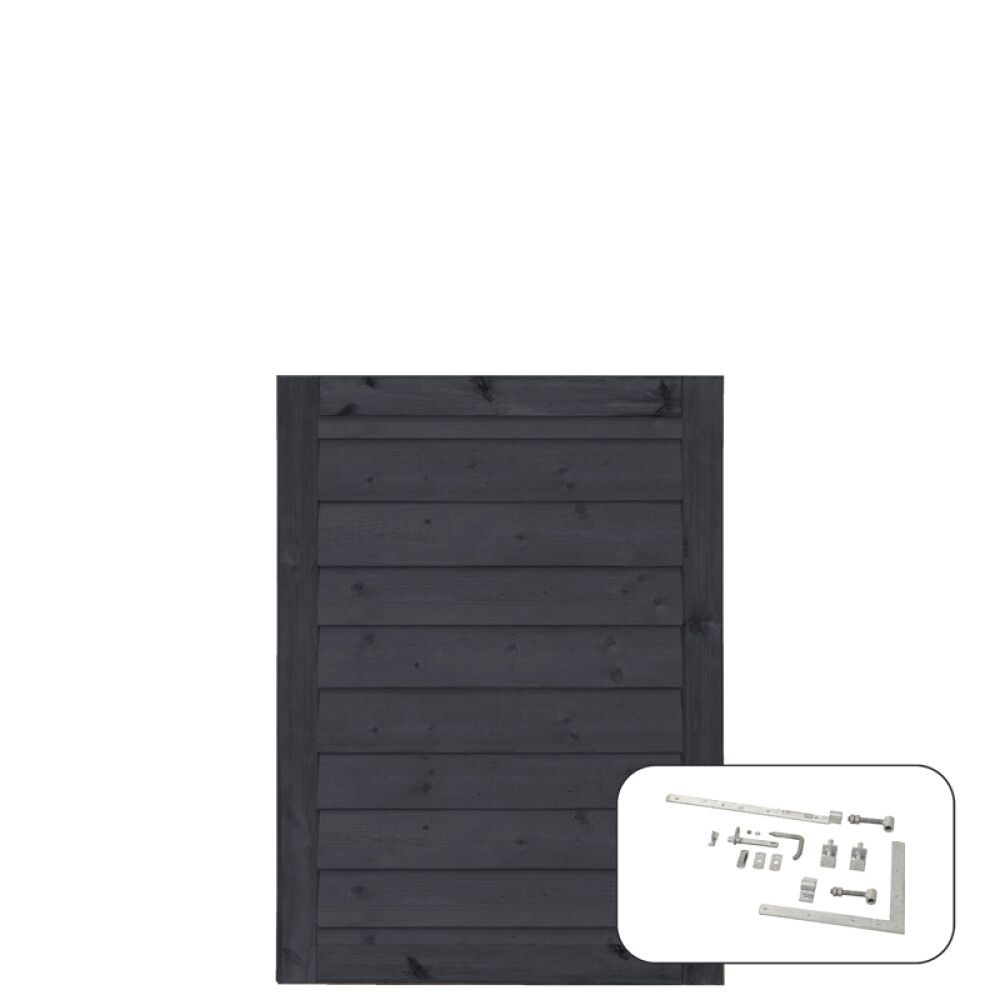 PORT PLUS KLINK INKL. BESLAG PEFC SVART 100X125CM