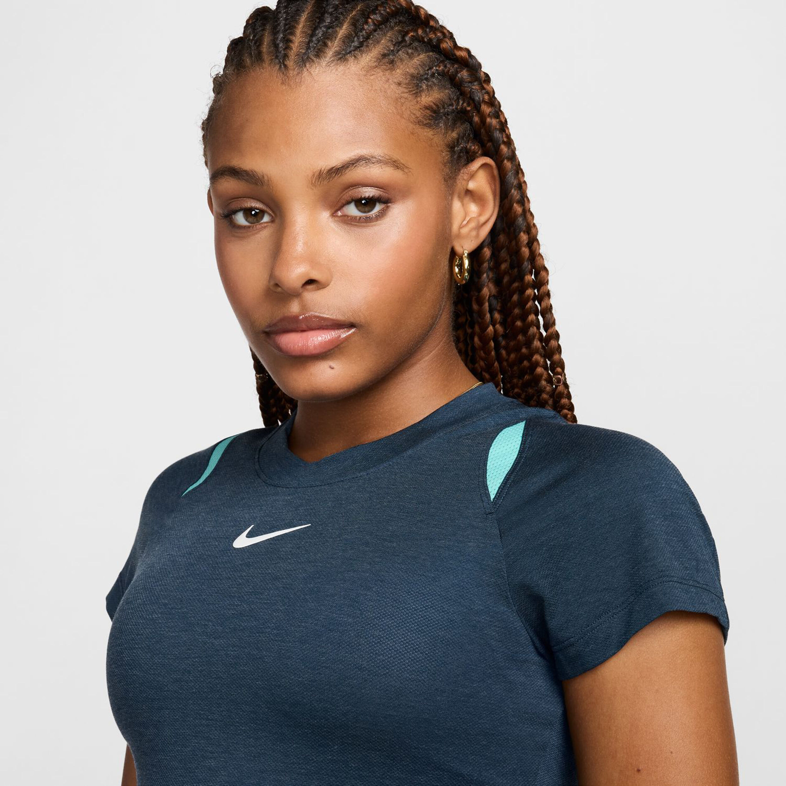 Nike Dri-Fit Court Advantage T-shirt Femmes - Bleu Foncé , Turquoise