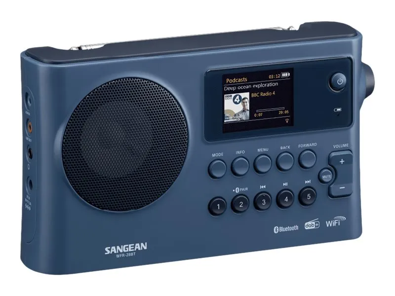Sangean Fusion WFR-28BT - Privat radio - 3 Watt - mørkeblå