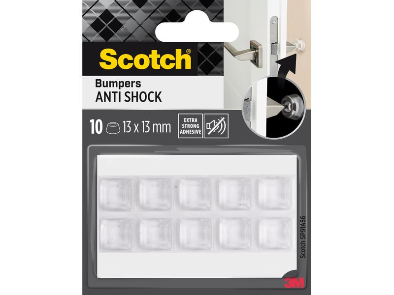 3M Schutzpuffer Anti Shock, 13 x 13 mm, Transparent, 10er P Stossabsorbierende Elastikpuffer Stossabsorbierende Elastikpuffer für Möbel und Wände