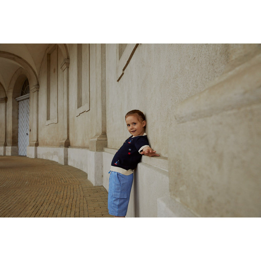 Køb COPENHAGEN COLORS Navy/Creme Kam. Polo m. Broderi