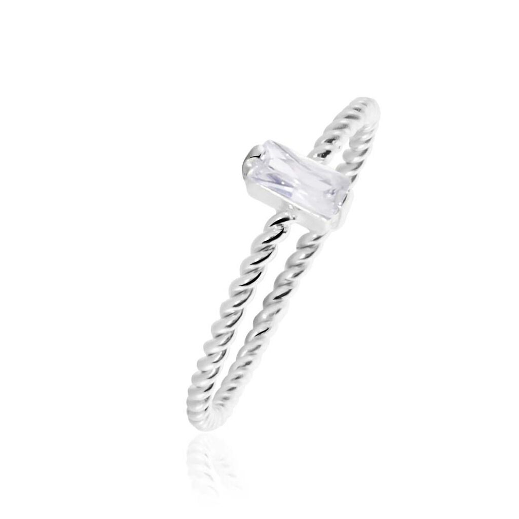 Bague Solitaire Nellette Argent Oxyde De Zirconium