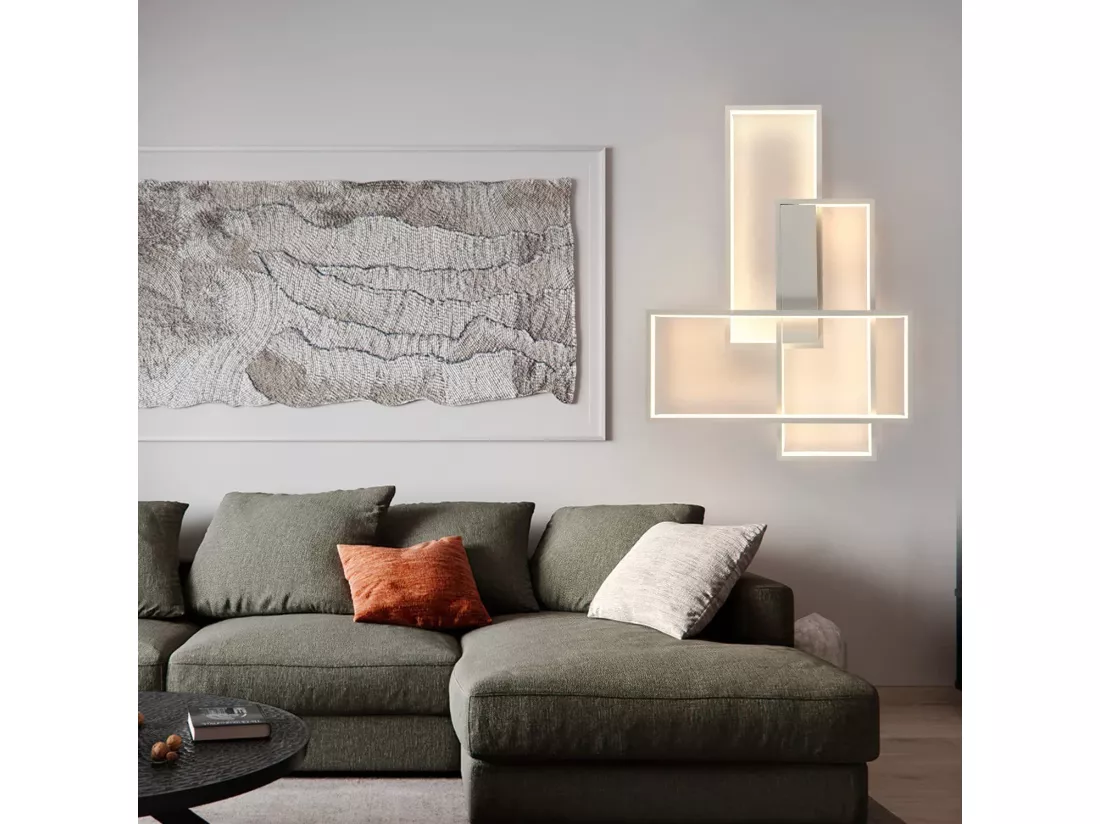 NETTLIFE Plafonnier LED Dimmable Moderne Lampe de salon Plafonnier blanc 65W