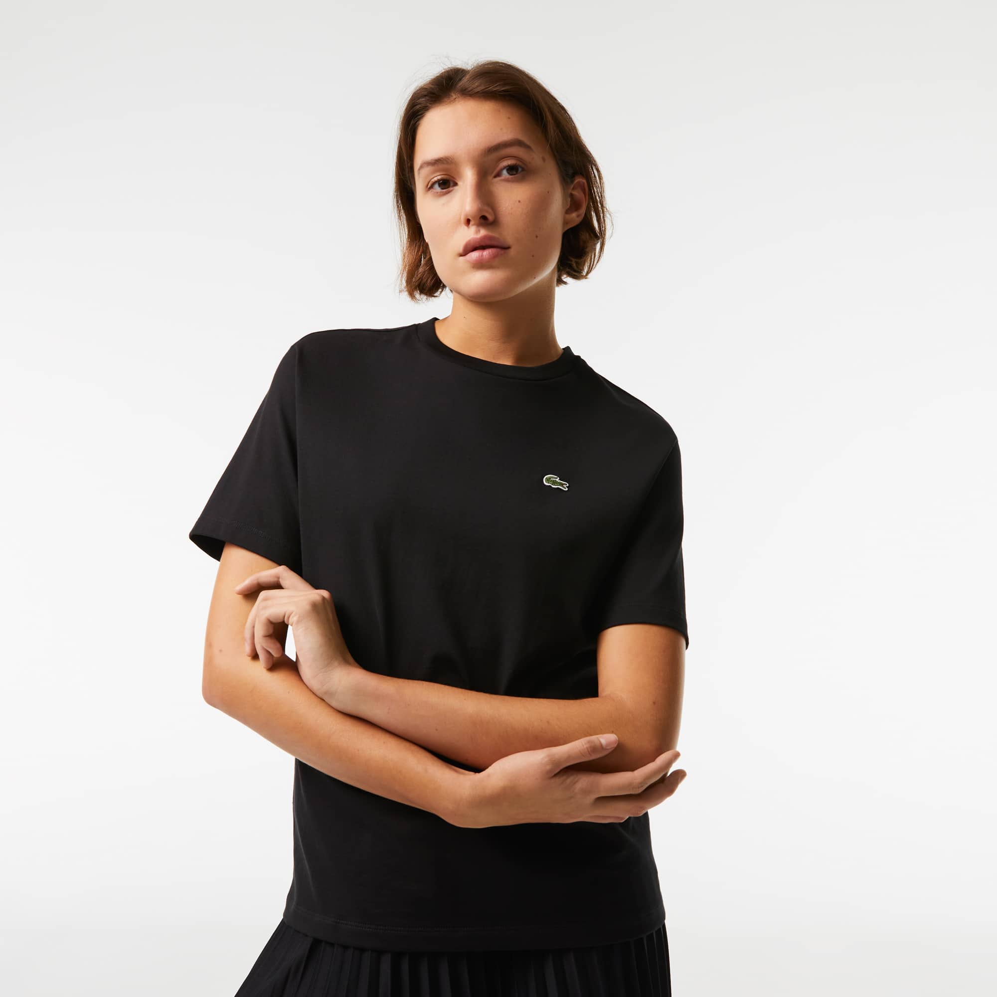 T-shirt à col rond en coton premium T-Shirts - Noir - Lacoste - Femme