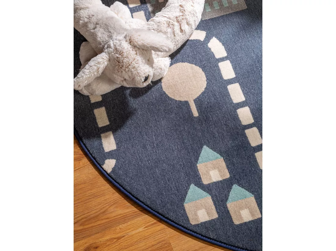 Tapis enfant Juno Bleu ø 120 cm rond