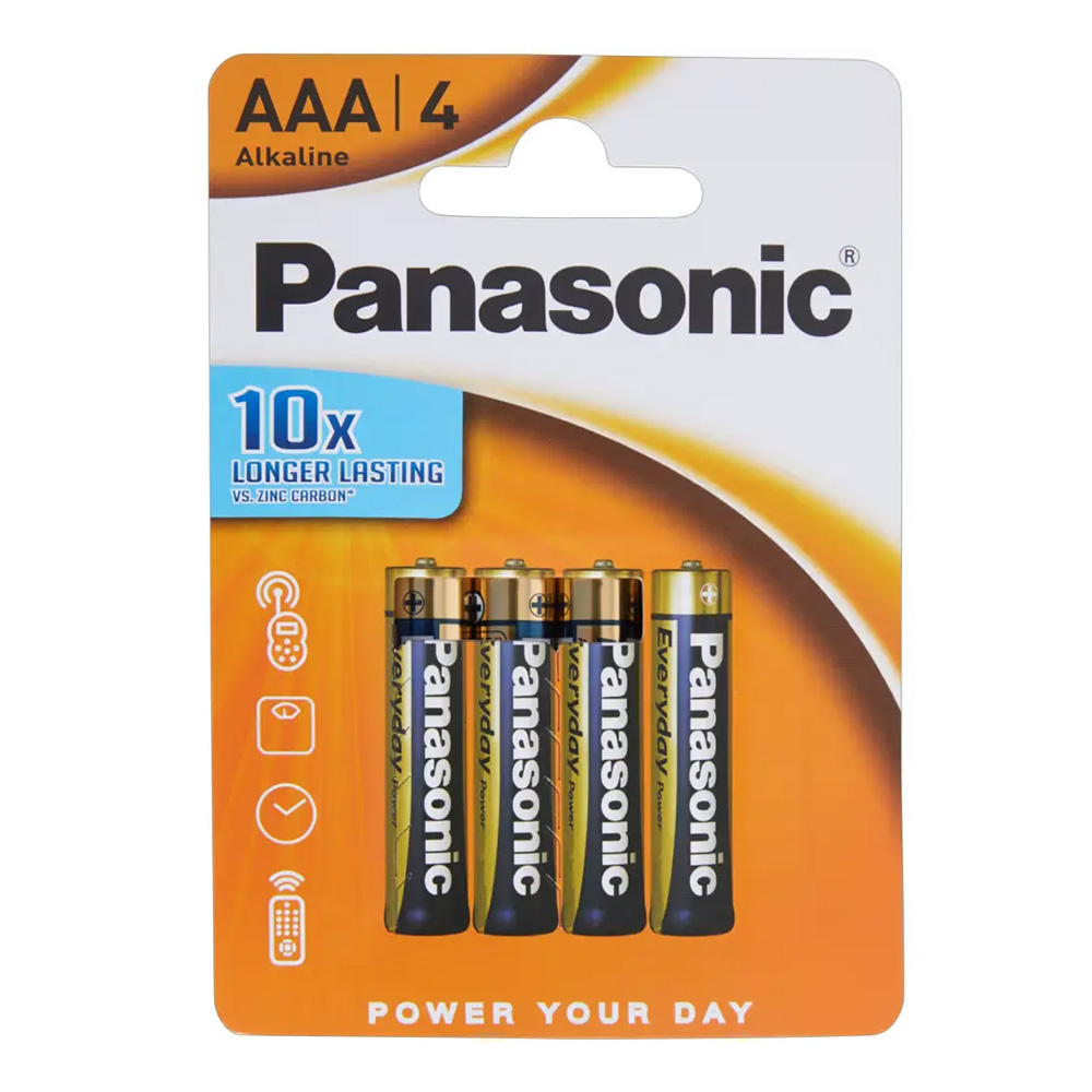 Lot de 4 piles AAA Panasonic Alcaline LR03 1,5V