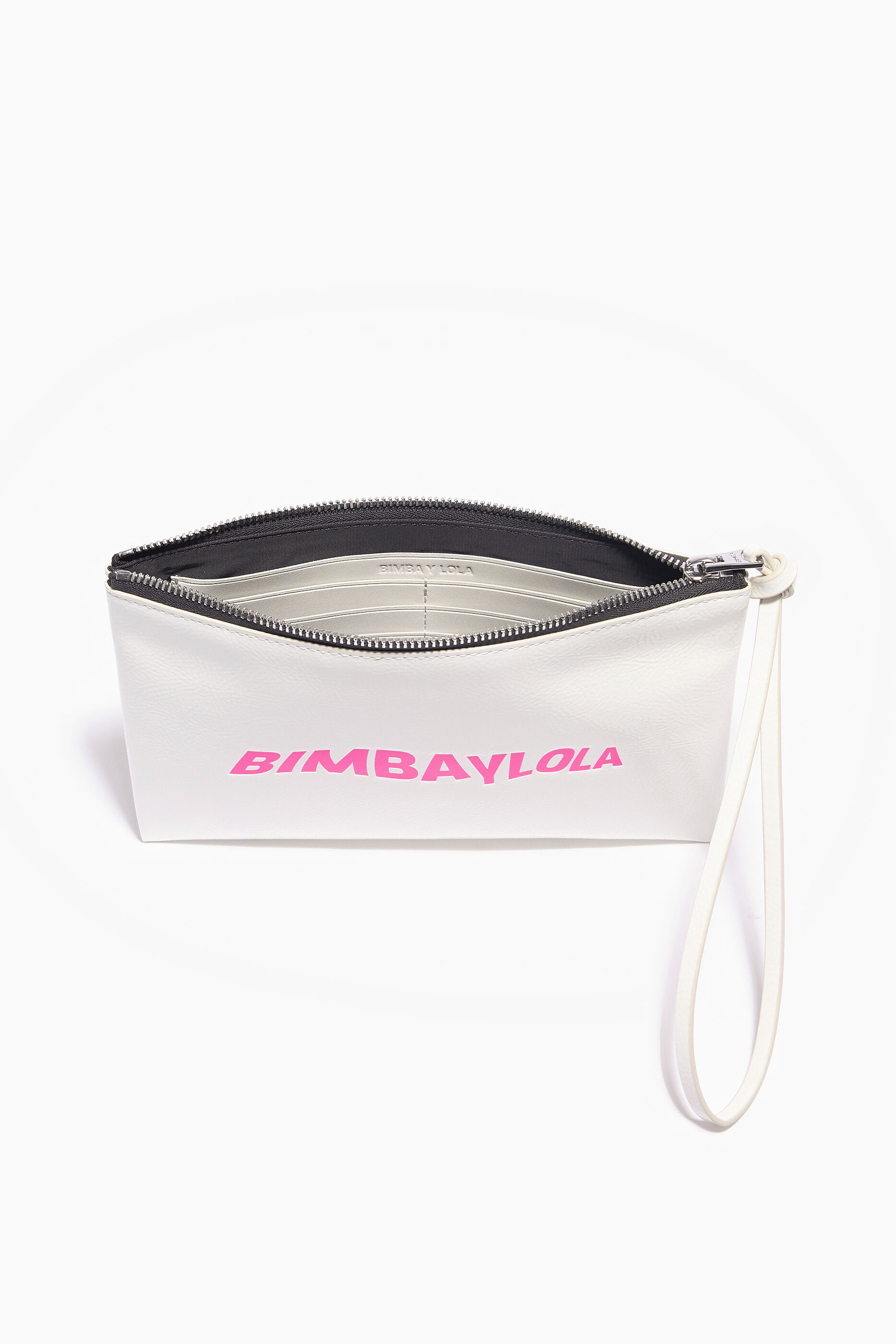 nécessaire plana de couro envernizado branco