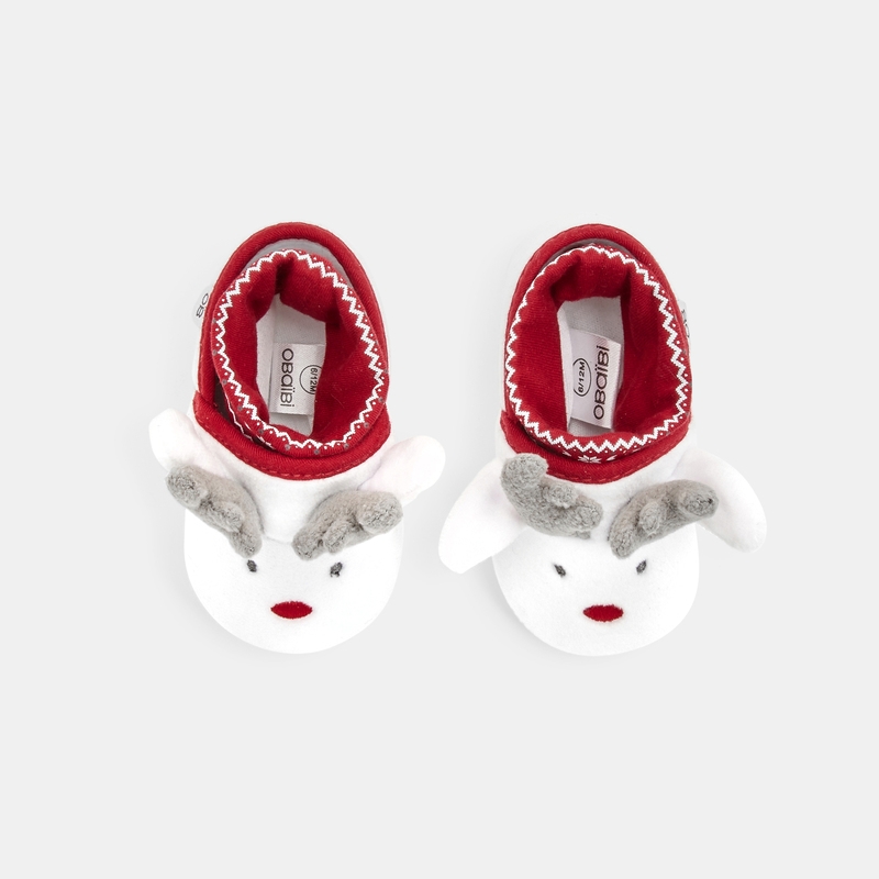 Chaussons chaussettes Noël blanches naissance