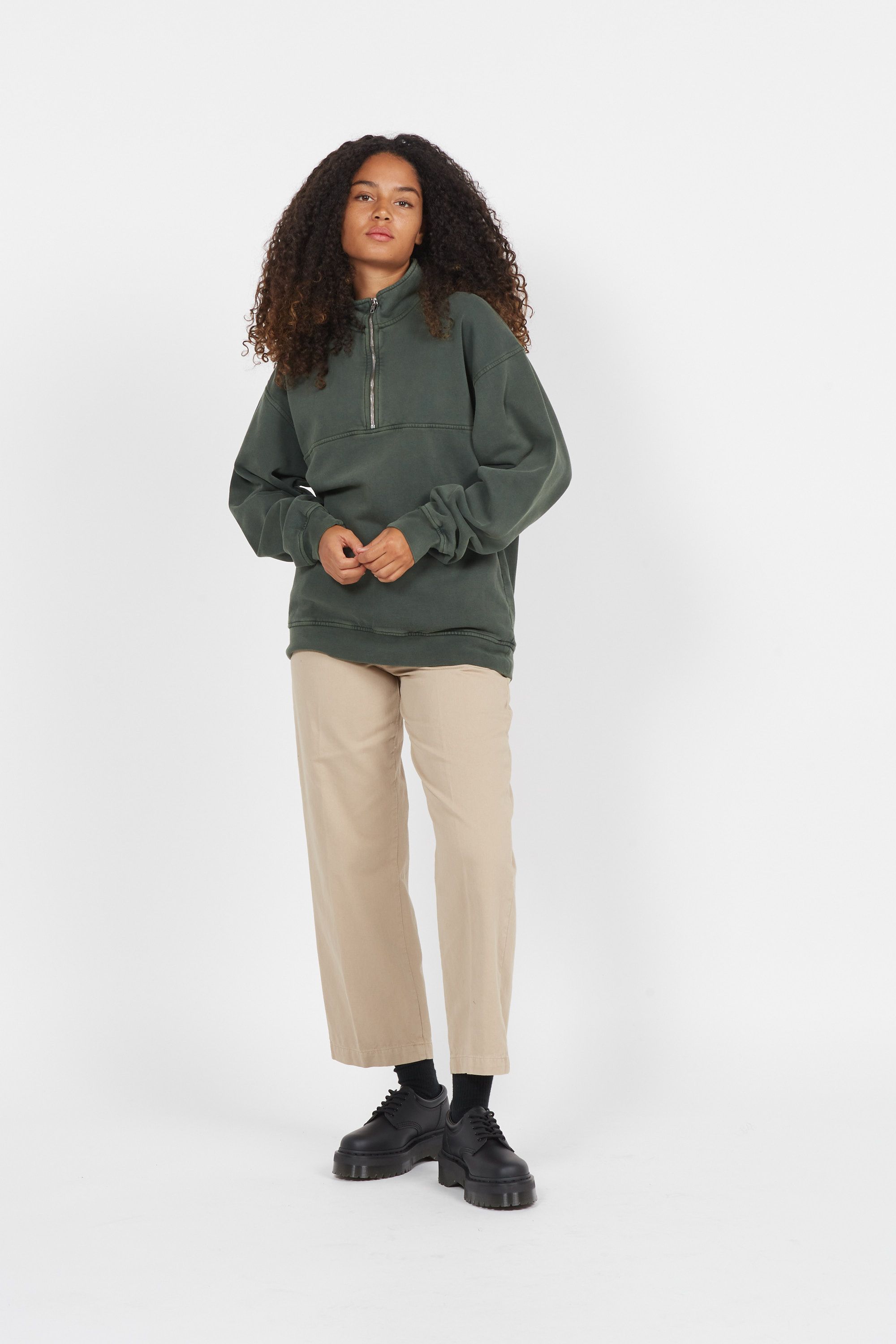 COLORFUL STANDARD Sweatshirt Organic Quarter Zip Vert